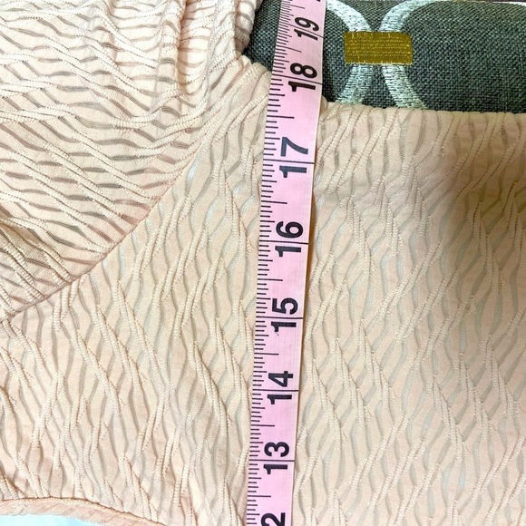 Vava x Joy Han Crochet Lace Sleeve Midi Sheath Dress Apricot Sexy Cutouts - Picture 12 of 14